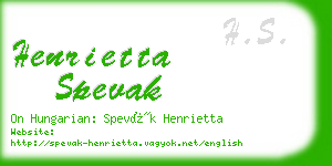 henrietta spevak business card